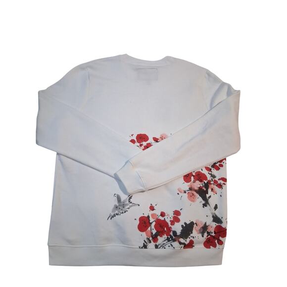 Blind Rooster Cherry Blossom Sparrow Unisex L Wrap Around “Osaka” Sweatshirt - Picture 7 of 12